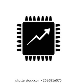 CPU Chip with Upward Arrow Signifying Technology Growth