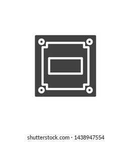 Cpu Circuit board vector icon. Microprocessor filled flat sign for mobile concept and web design. Computer Microchip glyph icon. Symbol, logo illustration. Vector graphics