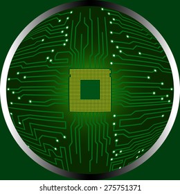 Cpu. Circuit Board. Vector illustration. Eps 10