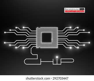 Cpu. Circuit board. Vector illustration. Eps 10