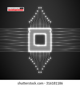 CPU. Circuit board. Vector illustration. Eps 10