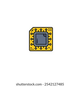 CPU Circuit flat vector design
