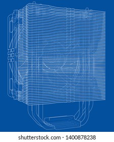 Cpu Coller Concept. Vector rendering of 3d. Information concept