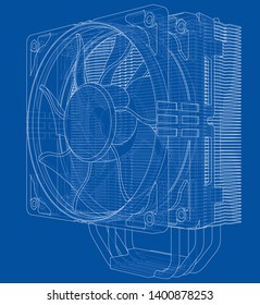 Cpu Coller Concept. Vector rendering of 3d. Information concept