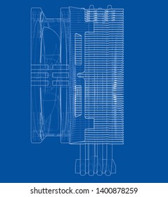 Cpu Coller Concept. Vector rendering of 3d. Information concept