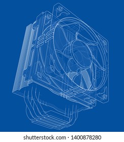Cpu Coller Concept. Vector rendering of 3d. Information concept