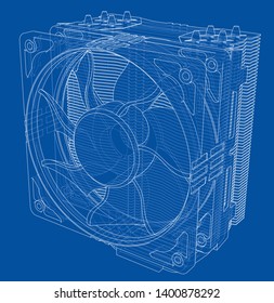 Cpu Coller Concept. Vector rendering of 3d. Information concept