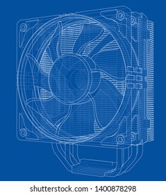 Cpu Coller Concept. Vector rendering of 3d. Information concept