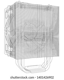 Cpu Coller Concept. Vector rendering of 3d. Information concept