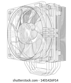 Cpu Coller Concept. Vector rendering of 3d. Information concept