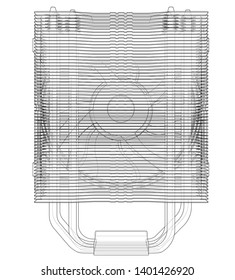 Cpu Coller Concept. Vector rendering of 3d. Information concept