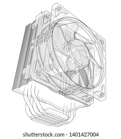 Cpu Coller Concept. Vector rendering of 3d. Information concept