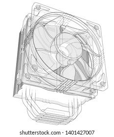 Cpu Coller Concept. Vector rendering of 3d. Information concept