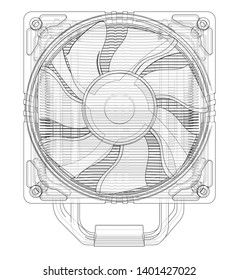 Cpu Coller Concept. Vector rendering of 3d. Information concept