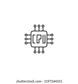 cpu computer icon sign symbol design vector illustration high quality black style