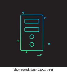 cpu computer motherboard electronic icon vector design