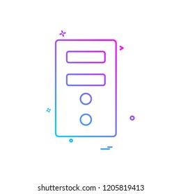 cpu computer motherboard electronic icon vector design