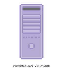 Cpu computer in pixel art illustration