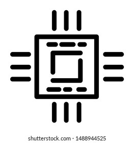 cpu / computer processor line icon 