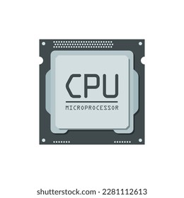 CPU for computer and smartphone icon in flat style. Processor chipset vector illustration on isolated background. Microchip sign business concept.