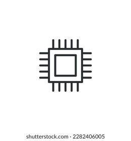 CPU for computer and smartphone icon in flat style. Processor chipset vector illustration on isolated background. Microchip sign business concept.