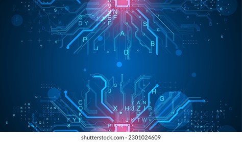 CPU concept. Circuit board. Technology background.