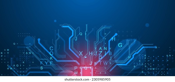 CPU concept. Circuit board. Technology background.