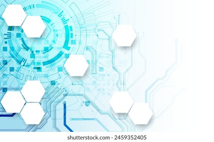 CPU concept. Circuit board. Technology abstract background. Hand drawn vector. 