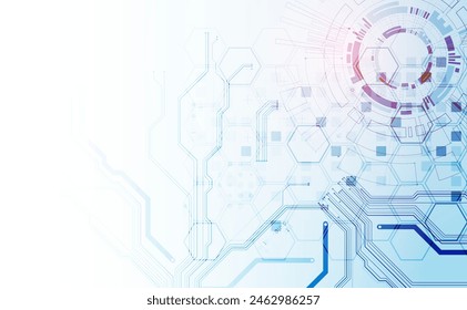 CPU concept. Circuit board. Technology abstract background. Hand drawn vector. 