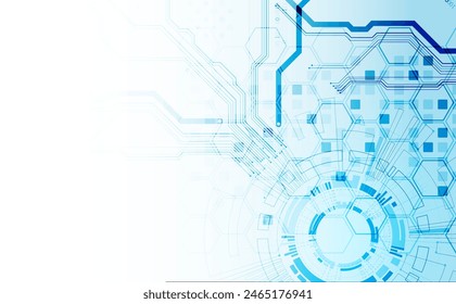 CPU-Konzept. Platine. Technologie abstrakter Hintergrund. Handgezeichnete Vektorgrafik. 