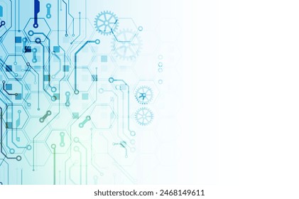 Concepto de CPU. Tarjeta de circuitos. Tecnología de fondo abstracto. Vector dibujado a mano. 