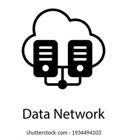 Cpu connected with cloud showcasing cloud data network icon