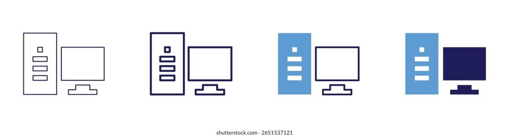 CPU cooler icon in 4 different styles. Thin Line, Line, Bold Line, Duotone. Duotone style. Editable stroke.