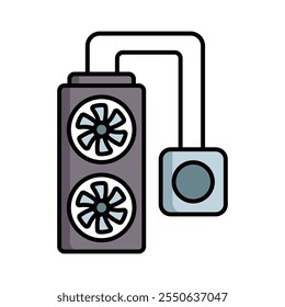 cpu cooler icon vector design template simple and clean