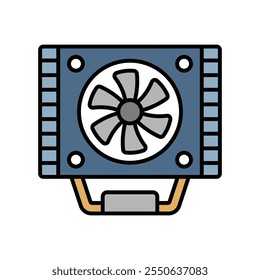 cpu cooler icon vector design template simple and clean