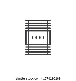 CPU cooler line icon. Microchip linear style sign for mobile concept and web design. Computer processor cooling system outline vector icon. Symbol, logo illustration. Vector graphics