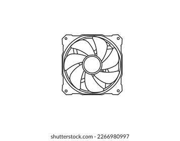 CPU cooling fan make with vector arts