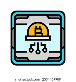 cpu cryptocurrency mining color icon vector. cpu cryptocurrency mining sign. isolated symbol illustration