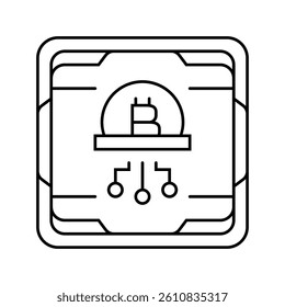 cpu cryptocurrency mining line icon vector. cpu cryptocurrency mining sign. isolated contour symbol black illustration