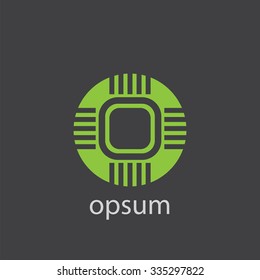 cpu cut identity template icon design element