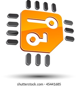 CPU design element. Vector illustration.
