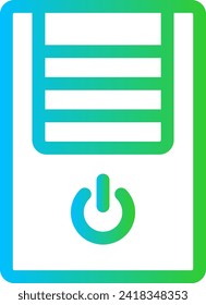 CPU devices icon with blue and green gradient outline style. computer, cpu, chip, processor, digital, information, technology. Vector Illustration