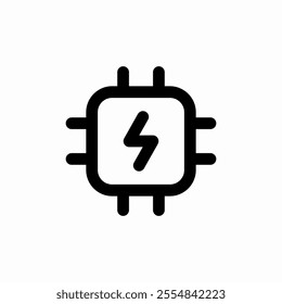 cpu energy electrcity icon sign vector