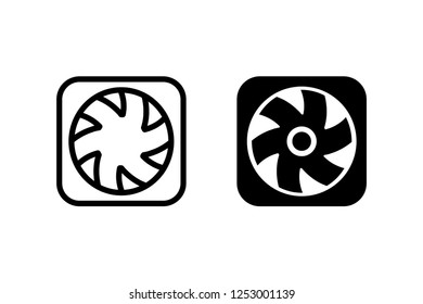 CPU fan cooler vector icon illustration inside circle