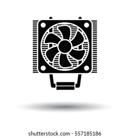 CPU Fan icon. Black background with white. Vector illustration.