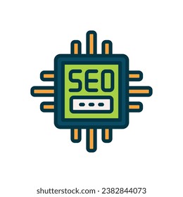 cpu filled color icon. vector icon for your website, mobile, presentation, and logo design.