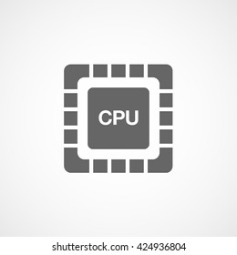 CPU Flat Icon On White Background
