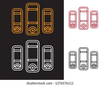 CPU flat lineart icon design