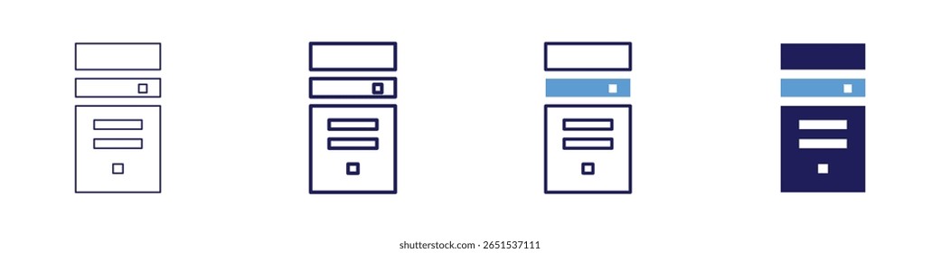 CPU frequency icon in 4 different styles. Thin Line, Line, Bold Line, Duotone. Duotone style. Editable stroke.