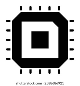 Cpu Glyph Icon Design For Personal And Commercial Use